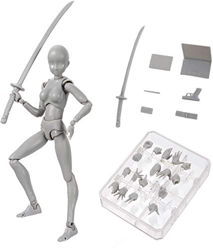 Action Figures Body-Kun DX & Body-Chan DX PVC Figur Modellzeichnung für S H Figuarts mit Box für Künstler (Grau, Weiblich) von AXXHOTHO