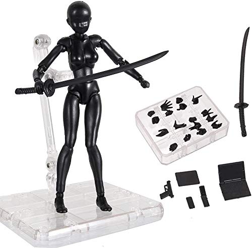 Action Figures Body-Kun DX & Body-Chan DX PVC Figur Modellzeichnung für S H Figuarts mit Box für Künstler (Schwarz, Weiblich) von AXXHOTHO