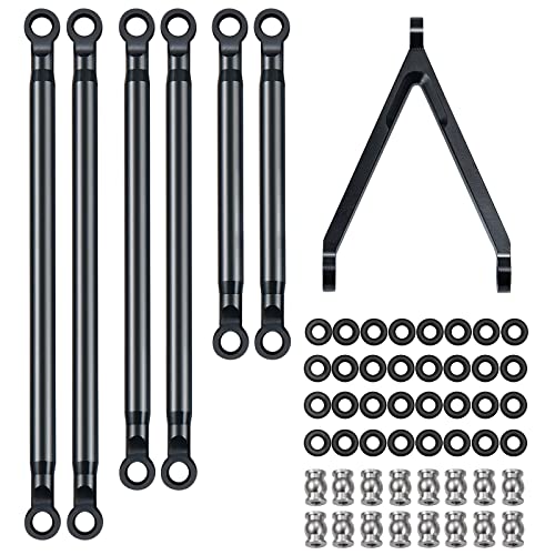 AXspeed 1 Set 1/24th Aluminium Linkage Pull Rod Chassis Links für Axial Scx24 4WD RTR AXI00005 RC Car (Schwarz) von AXspeed