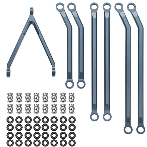 AXspeed 1Set CNC Metall High Clearance Chassis Linkage Lenkstangen Set für 1:24 Axial SCX24 AXI00005 Auto (Titan) von AXspeed