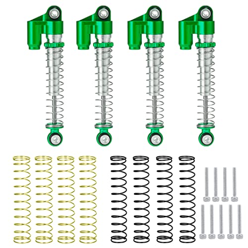 AXspeed Aluminium-Stoßdämpfer-Set für Axial SCX24 1/24 AXI90081 AXI00001 AXI00002 RC Crawler Car (Grün und Silber) von AXspeed