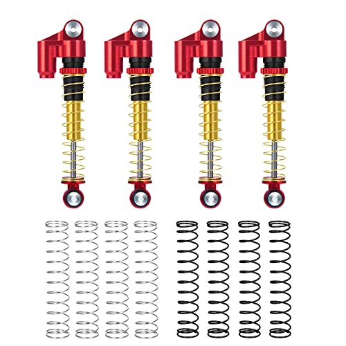 AXspeed 43mm Aluminium-Stoßdämpfer-Set für Axial SCX24 1/24 AXI90081 AXI0001 AXI00002 RC Crawler Auto (rot und schwarz) von AXspeed