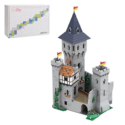 AYAY Modularer Bausatz für Einen Bergfried Und Einen Niedrigen Innenhof, Bausatz mit Mittelalterlichem Piratenthema, Kompatibel mit Lego (3517PCS) von AYAY