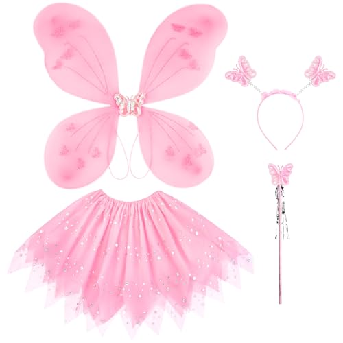 AYBUY Kostüm Schmetterling Kinder Mädchen, 4 Stück Lila glänzendes Tutu mit Schmetterlingsflügeln, Geeignet für Geburtstagsfeier, Cosplay, Mottoparty, Karneval, Halloween, Cosplay AYBUY Kostüm Schmetterling Kinder Mädchen, 4 Stück Lila glänzendes Tutu mit Schmetterlingsflügeln, Geeignet für Geburtstagsfeier, Cosplay, Mottoparty, Karneval, Halloween, Cosplay von AYBUY