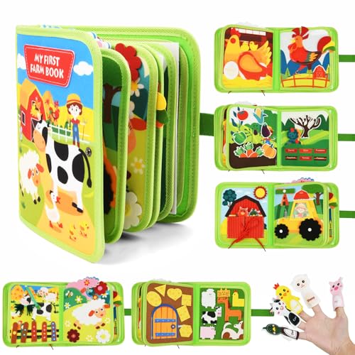 AYESY Quiet Book mit Bauernhof Thema, Montessori Busy Book, Busy Board aus Weichem Filzbuch, Activity Board Motorikspielzeug für Frühe Bildung, Sensorik, Kreativität, Montessori Spielzeug ab 1-5 Jahr AYESY Quiet Book mit Bauernhof Thema, Montessori Busy Book, Busy Board aus Weichem Filzbuch, Activity Board Motorikspielzeug für Frühe Bildung, Sensorik, Kreativität, Montessori Spielzeug ab 1-5 Jahr von AYESY