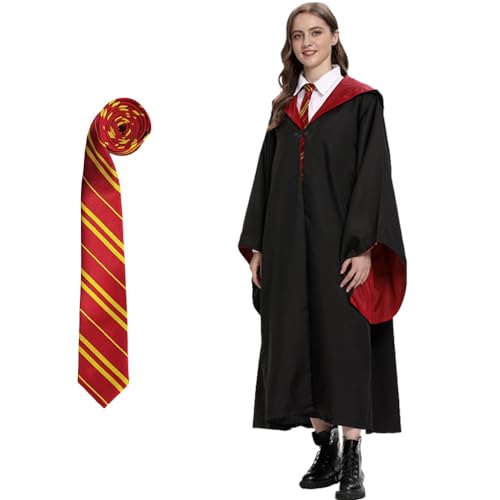 AYEUPZ Magier umhang und Krawatte, Umhang und Krawatte, Magier Robe, Zauberer Cosplay Uniform, Zaubererrobe für Erwachsene (Rot, XL) von AYEUPZ