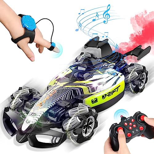 AYIQUTY Ferngesteuertes Auto mit Handsteuerung, RC Stunt car mit Licht und Dampfspray, 360° Drehung Ferngesteuert Auto Geländewagen Spielzeug Geschenk für Kinder ab 6 7 8 9 10 11 12 13 Jahre von AYIQUTY