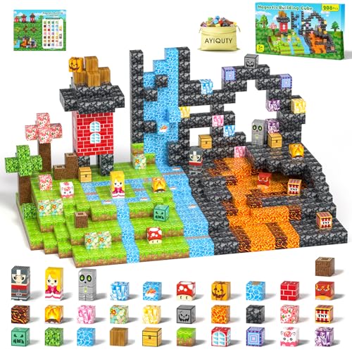 AYIQUTY Magnetische Bausteine, 208PCS Magnetic Blocks Set, 34 Elemente Magnetbausteine, Magnetsteine Spiel Spielzeug Geschenk ab 3 4 5 6 7+ Jahre Junge Mädchen AYIQUTY Magnetische Bausteine, 208PCS Magnetic Blocks Set, 34 Elemente Magnetbausteine, Magnetsteine Spiel Spielzeug Geschenk ab 3 4 5 6 7+ Jahre Junge Mädchen von AYIQUTY