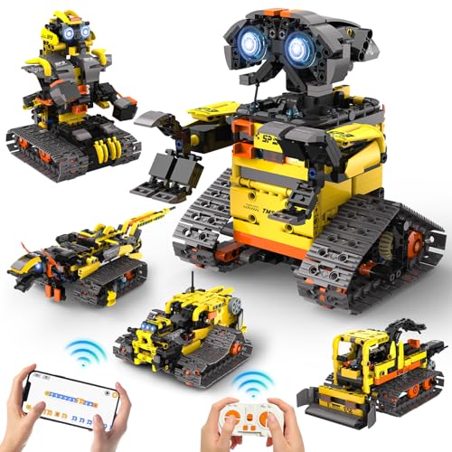 AYIQUTY Technik Roboter Bauspielzeug Bausätze, 688PCS 5-IN-1 Roboter Kit mit App Programmierung und Fernbedienung, Technik Roboter Bausatz Spielzeug Geschenk ab 8-12 13 14 15 Jahre Jungen von AYIQUTY