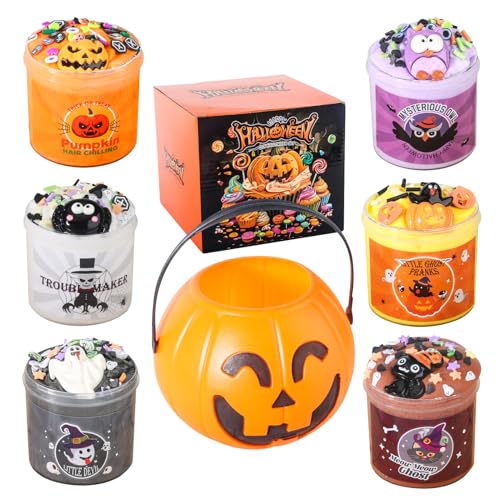 Halloween Schleim Butter Slime Kit Stressabbau Pädagogisch Nicht klebrig Halloween Playdoh für Kinder Alter 8-12 Jahre Geburtstagsgeschenke Klassenzimmer Belohnung Halloween Preise von AYKHDS