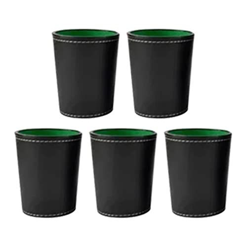 Luxuriöser Würfel -Cup -Set, Pu Leder -Würfelbecher mit Deckel 5pcs Black Felt Futter Enthalten 6 Punkte für Board Family Games Yahtzee Farkle Liars, Quiet Shaker, Vielseitige von AYNEFY