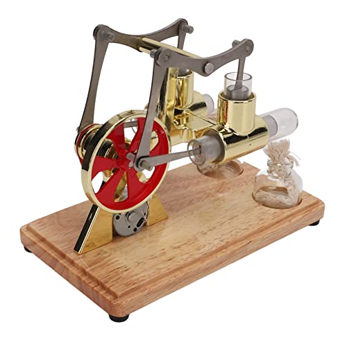 Physisches Stirlingmotor-Modell, Glasrohr, Elegante Geschenkverpackung, Rutschfeste Pads, Einfache Bedienung, Vielseitig Einsetzbar, Ausgangsspannung 3,0–5,5 V, für Demonstration von AYNEFY