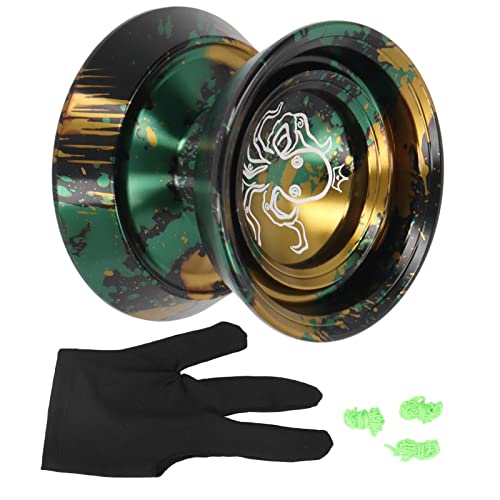 Professional yo-yo Ball Stable and Balanced high Speed yo-yo Ball with Gloves and 3 Cords Aluminium Alloy Shell Stainless Steel Bearings Drop Resistant Smooth Sandblasted Finish von AYNEFY