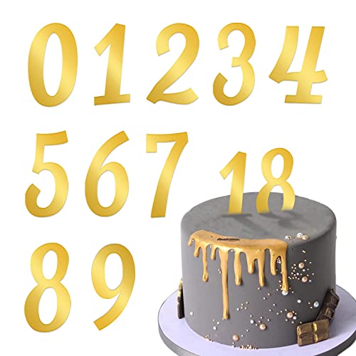 AYNKH 10PCS Acrylkuchen Topper, DIY Cupcake Dekoration gespiegelt Gold Toppers mit 0-9 Zahlen für Geburtstagsfeier Jubiläum Hochzeit AYNKH 10PCS Acrylkuchen Topper, DIY Cupcake Dekoration gespiegelt Gold Toppers mit 0-9 Zahlen für Geburtstagsfeier Jubiläum Hochzeit von AYNKH