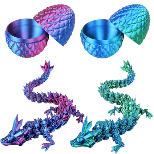 AYNKH 2 Stück 3D Gedrucktes Drachenei mit Drache im Ei, 3D Gedruckte Dracheneier, Gelenkter Kristalldrache Fidget Spielzeug, Desktop Dekoration, Wohnkultur AYNKH 2 Stück 3D Gedrucktes Drachenei mit Drache im Ei, 3D Gedruckte Dracheneier, Gelenkter Kristalldrache Fidget Spielzeug, Desktop Dekoration, Wohnkultur von AYNKH
