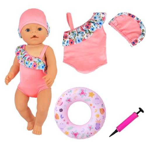 AYNKH 4 Stück Puppenkleidung, Badeanzug, Badering, Mini-Luftpumpe, Einhorn-Motiv, geeignet für 35 – 45 cm Babypuppen, Babykleidung, Sommerkleidung AYNKH 4 Stück Puppenkleidung, Badeanzug, Badering, Mini-Luftpumpe, Einhorn-Motiv, geeignet für 35 – 45 cm Babypuppen, Babykleidung, Sommerkleidung von AYNKH