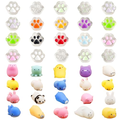 AYNKH 40 Stück Mini Mochi Squishy Set, Squishies Kawaii Soft Silikon Toy, Dinosaurier, Frucht, Tier, Extrusion, Spaß, Dekomprimieren, Spielzeug, Geburtstagsgeschenk, Jungen, Mädchen AYNKH 40 Stück Mini Mochi Squishy Set, Squishies Kawaii Soft Silikon Toy, Dinosaurier, Frucht, Tier, Extrusion, Spaß, Dekomprimieren, Spielzeug, Geburtstagsgeschenk, Jungen, Mädchen von AYNKH