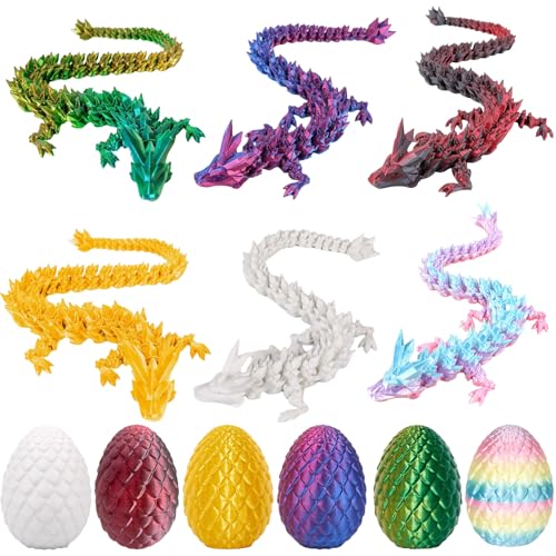 AYNKH 6er Set Dracheneier, 3D-Druck, mehrfarbige Dracheneier mit kleinen Drachen, geheimnisvoller Osterkorb, Möbel-Büro-Dekoration, Überraschungsgeschenk AYNKH 6er Set Dracheneier, 3D-Druck, mehrfarbige Dracheneier mit kleinen Drachen, geheimnisvoller Osterkorb, Möbel-Büro-Dekoration, Überraschungsgeschenk von AYNKH