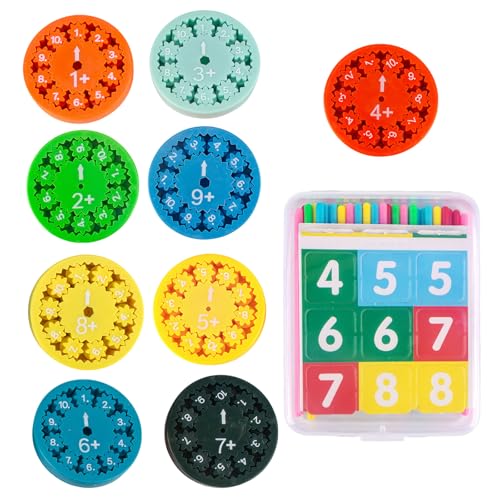 AYNKH 9 PCS Math Fidget Spinners for Kids,78 PCS Toy Counting Stick,Puzzle Toy Children Aged 6-10,Interactive Fingertip Gyroscope, Children's Preschool Education Toy Gift (Math Game-Add Sub) AYNKH 9 PCS Math Fidget Spinners for Kids,78 PCS Toy Counting Stick,Puzzle Toy Children Aged 6-10,Interactive Fingertip Gyroscope, Children's Preschool Education Toy Gift (Math Game-Add Sub) von AYNKH