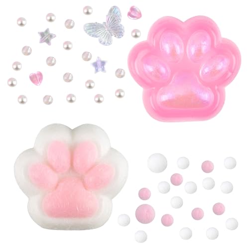 AYNKH Anti-Stress-Spielzeug für Kinder, langsames Rückprallen für Katzen, Spielzeug zum Drücken der Füße für Katzen, Rosa, Squishy Zampa di Gatto, 10 lustige Bälle, Jugendliche, Erwachsene von AYNKH