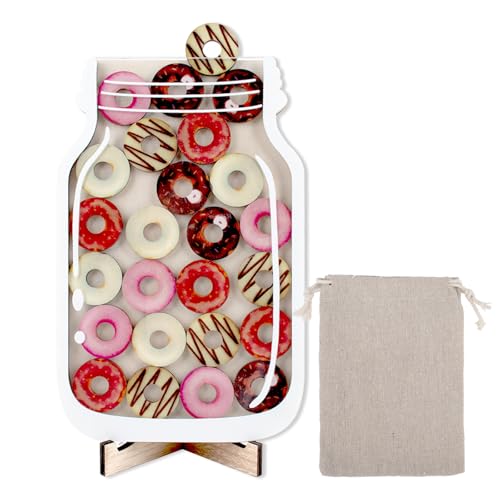 AYNKH Belohnungsglas für Kinder - Belohnungsglas im Donut-Stil mit Tasche Belohnungsgläser für Kinder Belohnungssystem Klassenzimmer Belohnungstabellen für Kinder Verhalten Freude Jar Belohnungsgläser von AYNKH