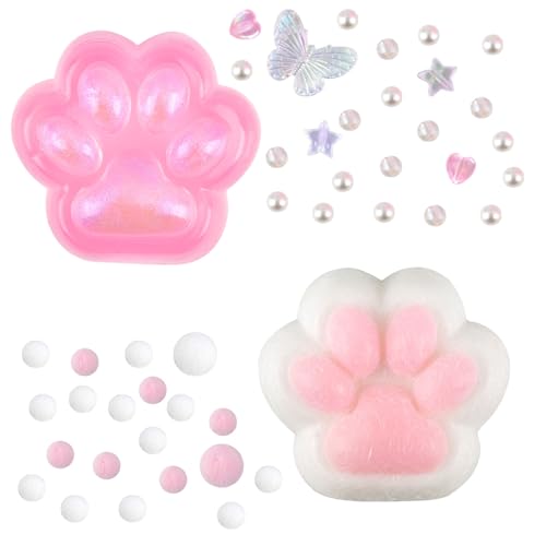 AYNKH Cat Katzenpfoten Squishy Toy, FuFu Squishy,neues rosa Squeeze Fußspielzeug für Katzen, mit 10-lustigen kleinen Bällen, Taba Squishy,Squeeze Toy,Kinder, Jugendliche und Erwachsene von AYNKH