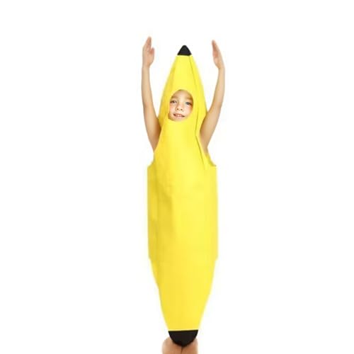 AYNKH Lustiges Bananen-Kostüm für Erwachsene und Kinder, leichtes Obst-Halloween-Kostüm, bequem, lustiges Uni-Frucht-Outfit, einfach zu tragen und zu entfernen, für Mottoparty, Weihnachten, Cosplay von AYNKH