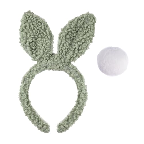 AYOrpeg Hasenohren Haarreif Ostern Plüsch Haarreifen für Ostern Dekoration Haarbänder Hase Ohren Haarreifen Hasenohren Haarreif Set (F, One Size) von AYOrpeg