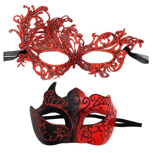 AYOrpeg Maskerade Maske Damen Elegant Maske für Valentinstag Halloween Karnevalsparty Zubehör Valentinstag Halloween Karnevalsparty (C-A, One Size) von AYOrpeg