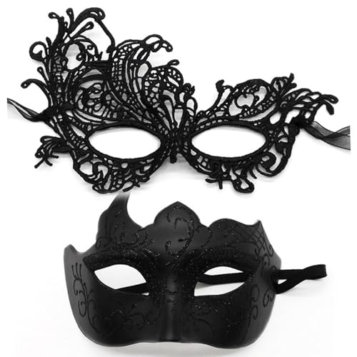 Maskerade Maske Damen Elegant Maske für Valentinstag Halloween Karnevalsparty Zubehör Valentinstag Halloween Karnevalsparty (A-B, One Size) von AYOrpeg