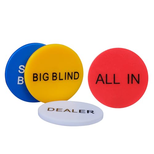 AYPOHU 4 Stücke Professionelle Small Blind Big Blind Dealer Buttons Karten Schutzfolie Münze Chip Button von AYPOHU