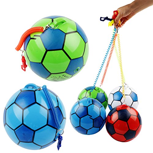 AYPOHU Aufblasbarer Fußball Lustiges Fußballspielzeug Schnur Realistisches Fußballspiel Aktivitätsspielzeug Familien von AYPOHU