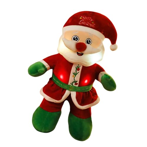 AYPOHU Musikalisches Spielzeug Weihnachtsmann Figur Festliche Leuchtende Puppen Weihnachtsdekoration Neujahr Plüschpuppen Für Kinder Weihnachtsfeier Geschenk von AYPOHU