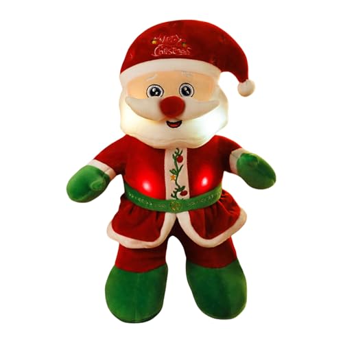 AYPOHU Musikalisches Spielzeug Weihnachtsmann Figur Festliche Leuchtende Puppen Weihnachtsdekoration Neujahr Plüschpuppen Für Kinder Weihnachtsfeier Geschenk von AYPOHU