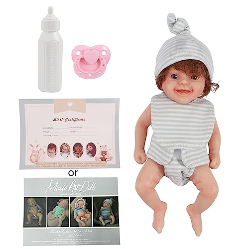 AYPOHU Realistische Simulationspuppe Realistische Neugeborene Babypuppen Silikon Ganzkörper Niedliche Kleine Babypuppe Neugeborene Babypuppe von AYPOHU