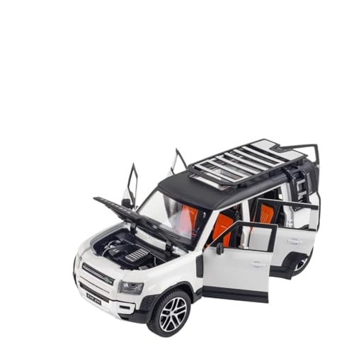 AYUNCAI 1:24 Für Land Rover Defender Automodell Pull Back Auto Spielzeug Mit Sound Und Licht Zinklegierung Karosserie(White) von AYUNCAI