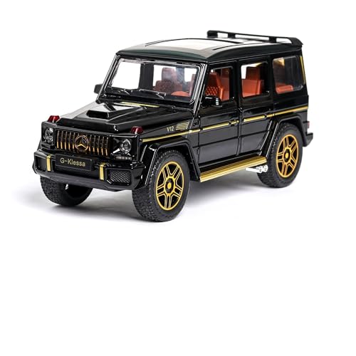 AYUNCAI Autospielzeug Mit Ton Und Licht, Karosserie Aus Zinklegierung, 1:24, Für AMG G63-Automodell, Zurückziehbar(Black) von AYUNCAI