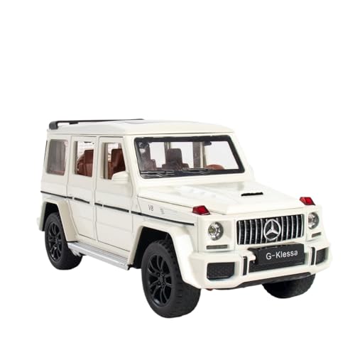 AYUNCAI Autospielzeug Mit Ton Und Licht, Karosserie Aus Zinklegierung, 1:32, Für AMG G63-Automodell, Zurückziehbar(White) von AYUNCAI