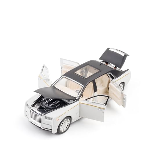 AYUNCAI Autospielzeug Mit Ton Und Licht, Karosserie Aus Zinklegierung, 1:32, Für Rolls-Royce Phantom-Automodell, Zurückziehbar(White) von AYUNCAI