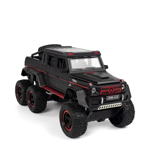 AYUNCAI Autospielzeug Mit Ton Und Licht, Zinklegierungskörper, 1:22, Für AMG G63 6 X 6-Automodell, Zurückziehbar(Black 01) von AYUNCAI