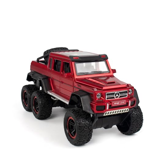 AYUNCAI Autospielzeug Mit Ton Und Licht, Zinklegierungskörper, 1:22, Für AMG G63 6 X 6-Automodell, Zurückziehbar(Red) von AYUNCAI