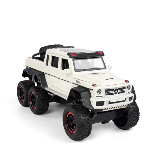 AYUNCAI Autospielzeug Mit Ton Und Licht, Zinklegierungskörper, 1:22, Für AMG G63 6 X 6-Automodell, Zurückziehbar(White) von AYUNCAI