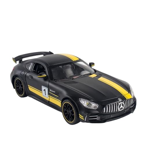 AYUNCAI Autospielzeug Mit Ton Und Licht, Zinklegierungskörper, 1:24, Für AMG GTR-Automodell, Zurückziehbar(Black) von AYUNCAI