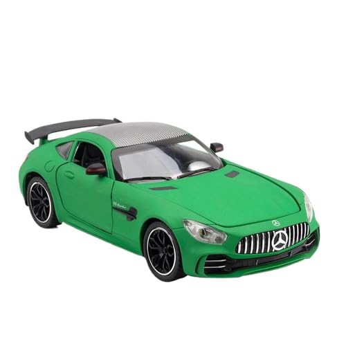 AYUNCAI Autospielzeug Mit Ton Und Licht, Zinklegierungskörper, 1:24, Für AMG GTR-Automodell, Zurückziehbar(Green) von AYUNCAI