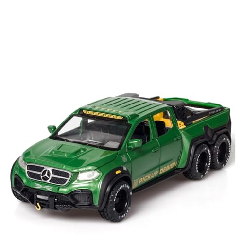 AYUNCAI Autospielzeug Mit Ton Und Licht, Zinklegierungskörper, 1:28, Für X-Klasse EXY 6 X 6-Automodell, Zurückziehbar(Green) von AYUNCAI