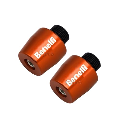 AYUNCAI Für Benelli BN600 BN302 TNT300 TNT600 BN TNT 300 302 600 GT Motorrad CNC Aluminium Lenker Griffe Griff Bar Kappe End Stecker(Orange) von AYUNCAI