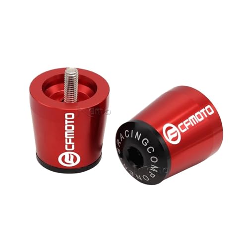 AYUNCAI Für CFMOTO 400NK 650NK 150NK 250NK Motorrad CNC Aluminium Lenker Griffe Griff Bar Kappe End Stecker(Red) von AYUNCAI