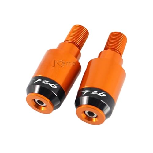 AYUNCAI Für Yamaha FZ6 FAZER FZ6R FZ 6R 2004-2010 2009 2008 Motorrad CNC Endstopfen Slider Motorrad Lenkergriffe Enden Kappen Abdeckung(Orange) von AYUNCAI