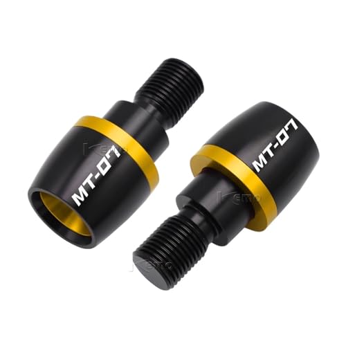 AYUNCAI Für Yamaha MT-07 MT07 MT 07 2014 2015 2016 2017 Motorräder CNC Aluminium Lenker Griffe Stecker Slider Griff Bar Ends(Gold) von AYUNCAI