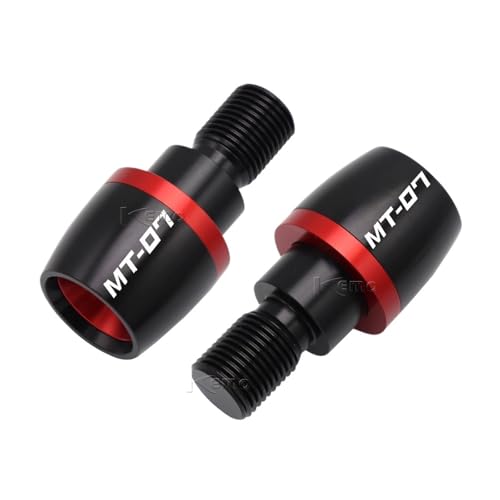 AYUNCAI Für Yamaha MT-07 MT07 MT 07 2014 2015 2016 2017 Motorräder CNC Aluminium Lenker Griffe Stecker Slider Griff Bar Ends(Red) von AYUNCAI